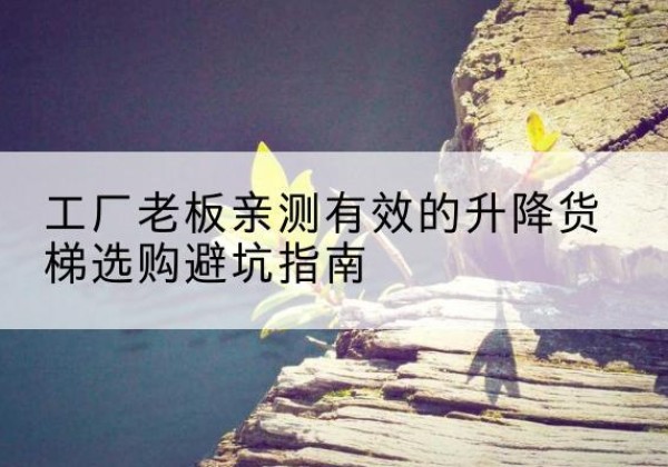 魏都升降货梯怎么选-工厂老板亲测有效的升降货梯选购避坑指南